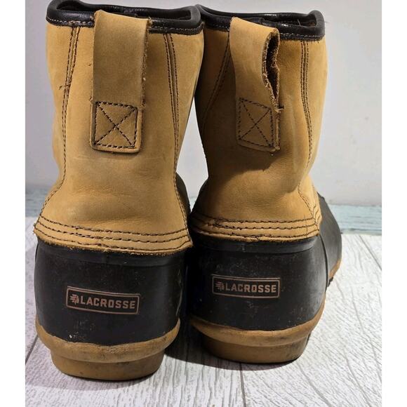 LaCrosse Trekker II 7" Boots Mens Size 15 Brown Leather Rubber Duck Boots Barn - Picture 3 of 8